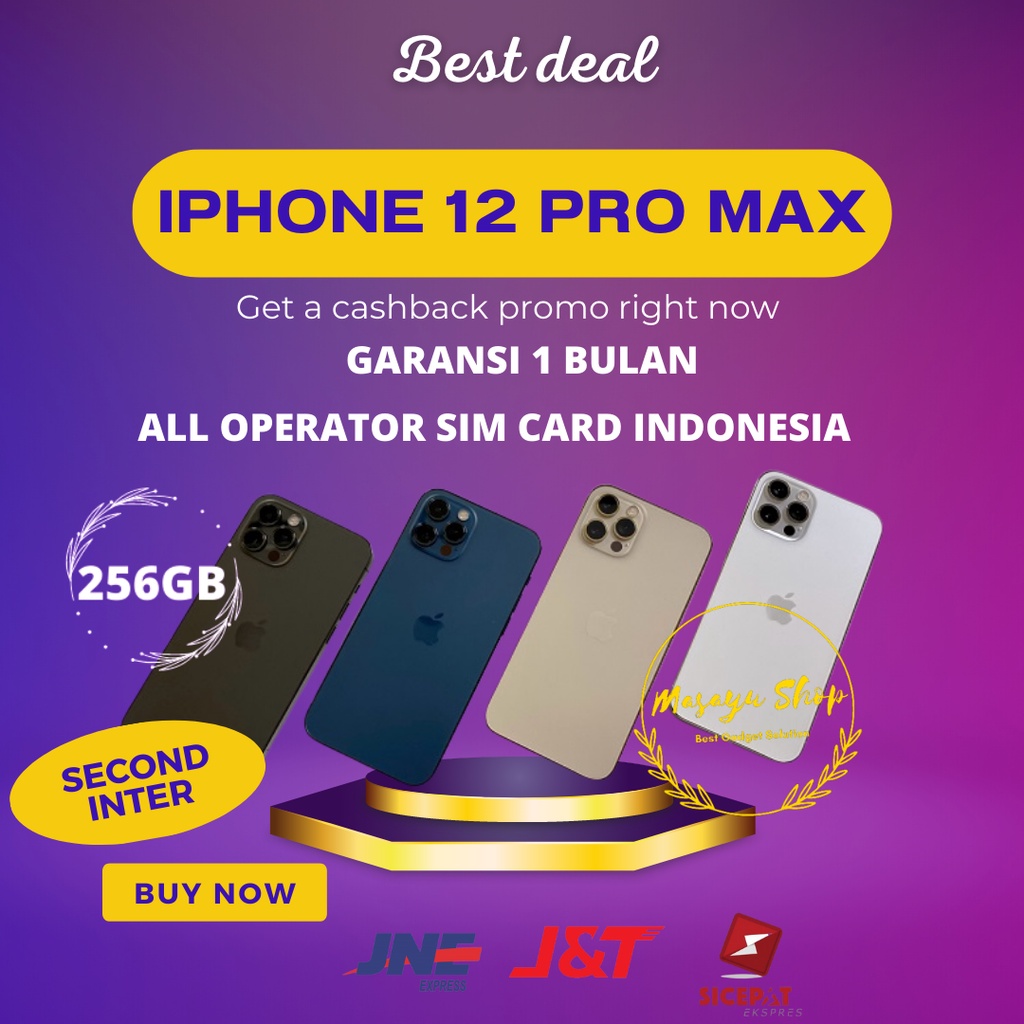 Jual IPhone 12 Pro Max 256Gb Ex Inter Second Bekas Original Fullset ...