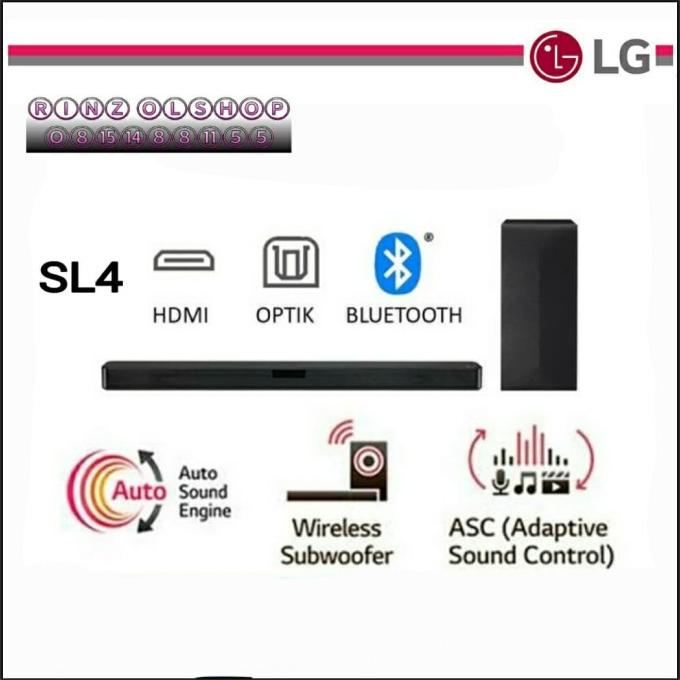 Jual Soundbar Lg Sl4 Wireless Subwoofer Bluetooth 2.1Ch 330 Watt