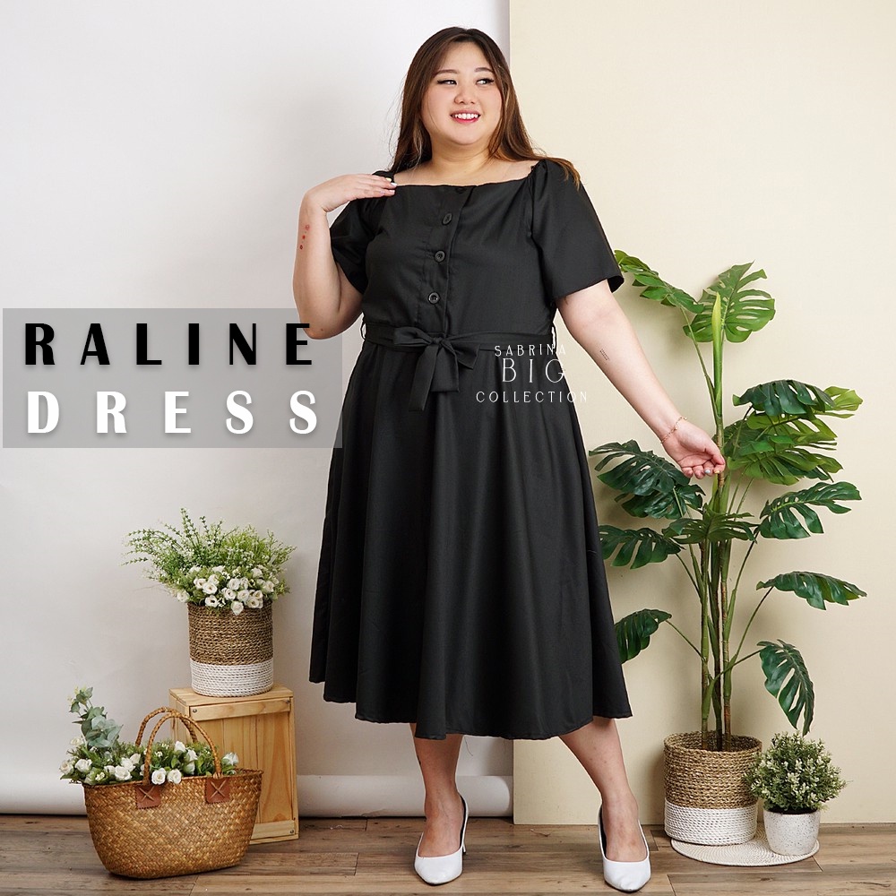 Jual RALINE MIDI DRESS SABRINA KOREAN STYLE BIG SIZE DRESS SABRINA JUMBO  READY L-XL-2L-3L-4L | Shopee Indonesia