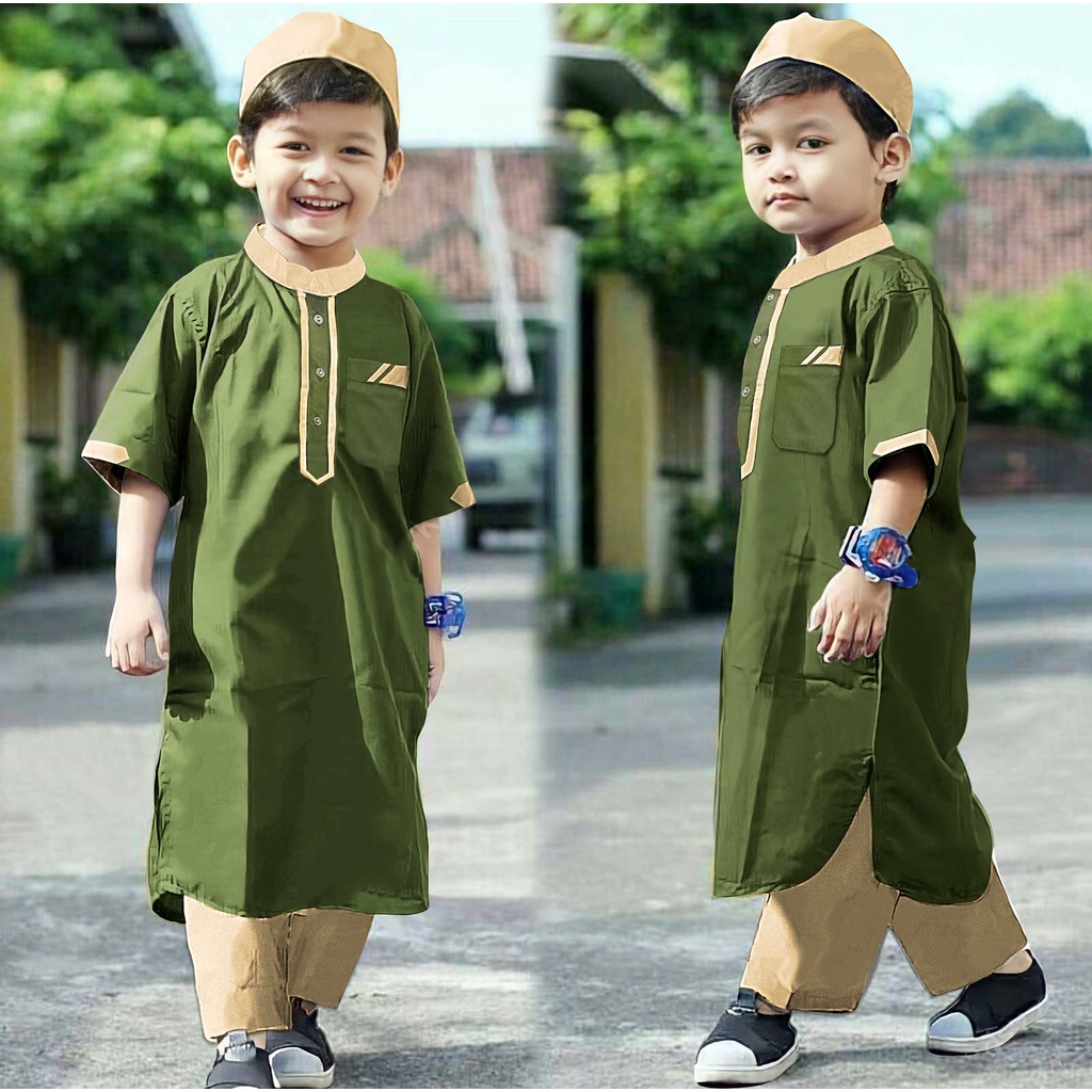 Jual PAKAIAN MUSLIM ANAK SETELAN BAJU MUSLIM ANAK LAKI LAKI USIA 110