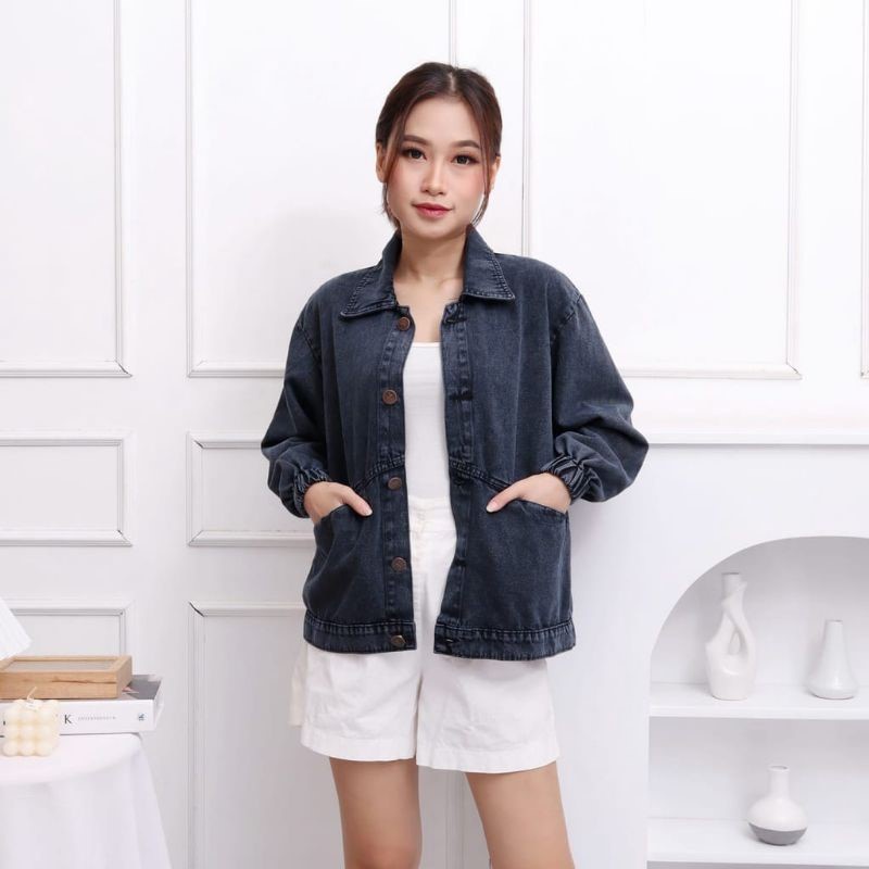 Jual Jaket Jeans Wanita Oversize Kekinian Jaket Vintage Terhits Vozi