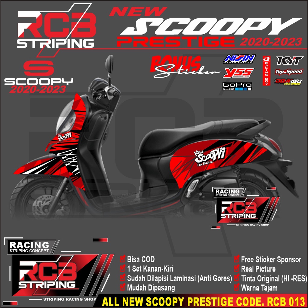 Jual Stiker Scoopy New Striping Scoopy 2020-2023 Premium Racing ...