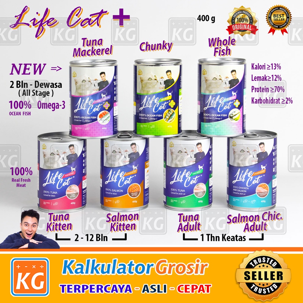 Jual Life Cat Kaleng Gr Tuna Salmon Basah Wet Food Makanan