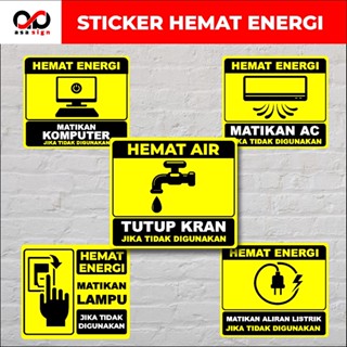 Jual Stiker Hemat Energi Matikan Komputer Matikan Ac Matikan Lampu Cabut Colokan Tutup