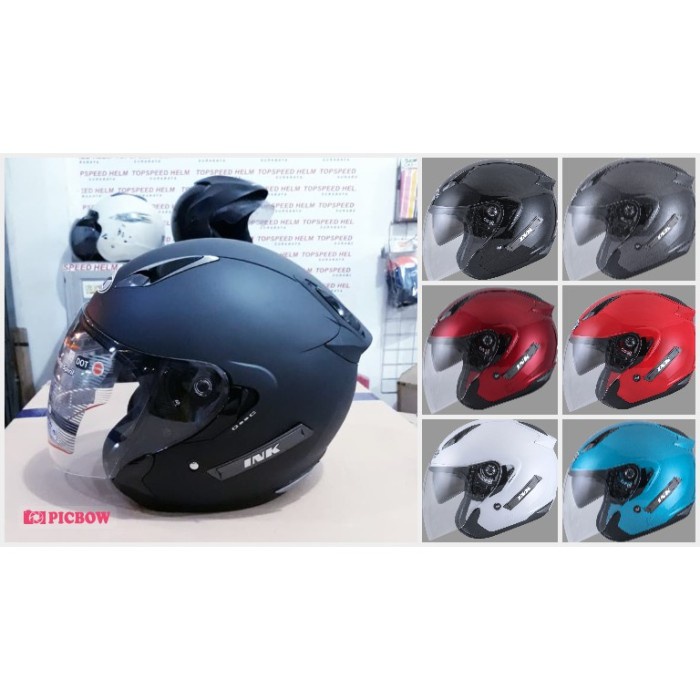 Jual ORIGINAL HELM INK METRO SOLID 7 PILIHAN WARNA HALF FACE DOUBLE ...