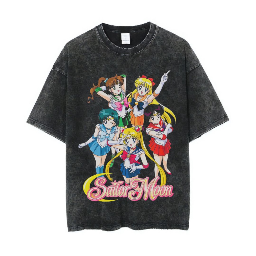 Jual Psycho Crucify Sailor Moon Oversized T Shirt Stone Wash Kaos