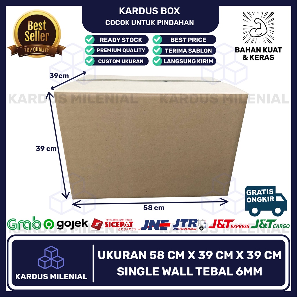 Jual KARDUS JUMBO BESAR PACKING 58x39x39 COCOK UNTUK PINDAHAN RUMAH ...