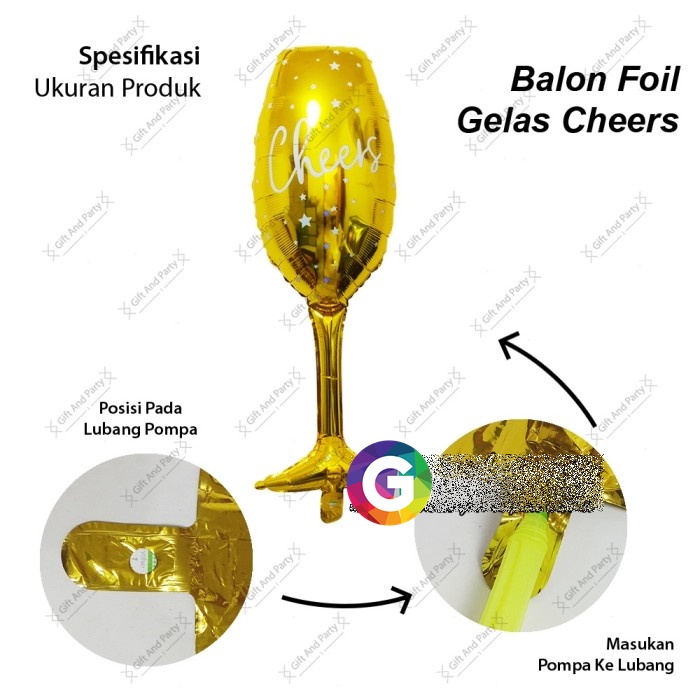 Jual Balon Foil Gelas Wine Jumbo 90cm Balon Foil Gelas Wine Beer