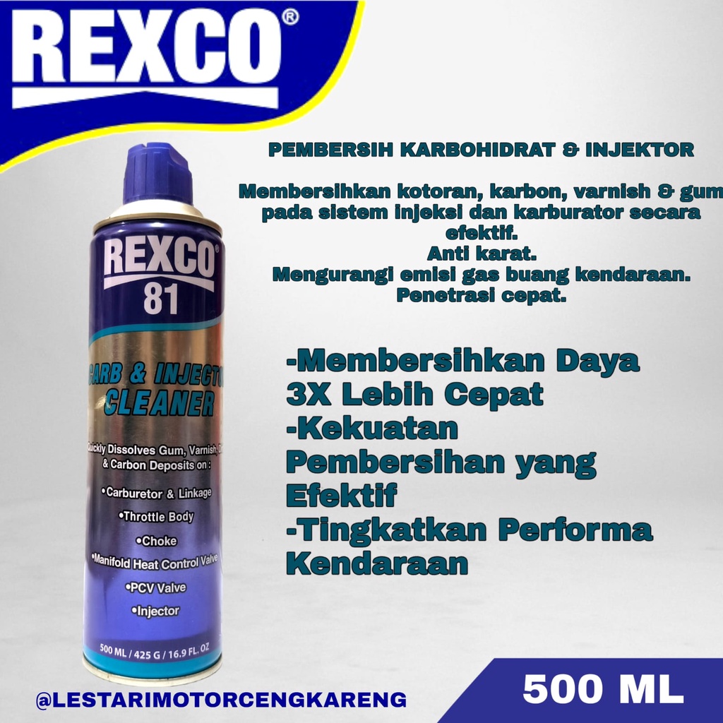 Jual REXCO 81 PEMBERSIH KARBURATOR DAN INJEKTOR ( CLEANER ) 500 ML ...