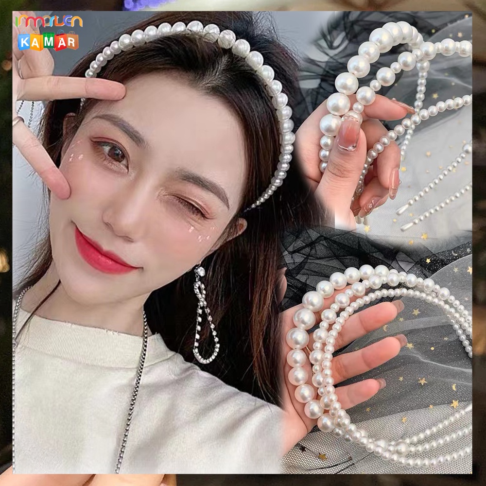 Jual Bando Mutiara Korea Pearl Headband Korean Hairband Headband Bando Simpul Wanita Shopee 