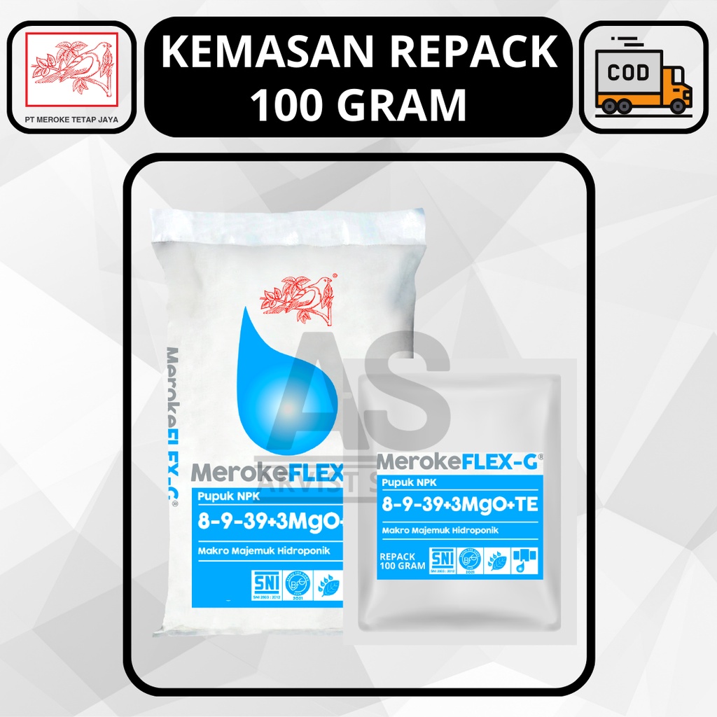 Pupuk MEROKE FLEX-G Kemasan Repack 100 Gram Hidroponik Pupuk NPK Makro Majemuk