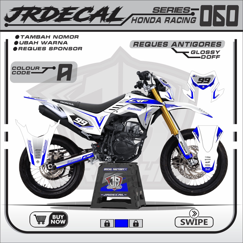 Jual DECAL HONDA CRF 150L PUTIH SUPERMOTO FULL BODY KEREN MINIMALIS ...