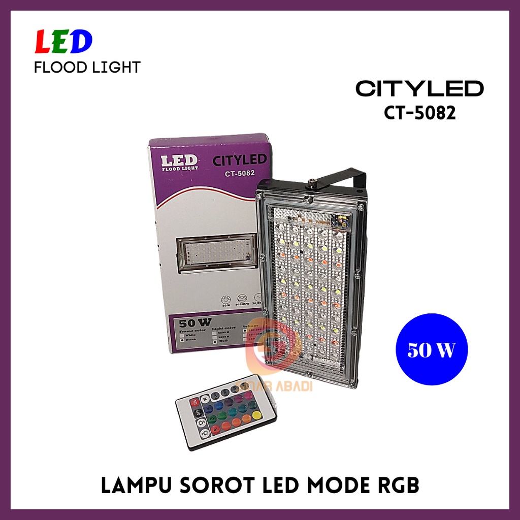 Jual Lampu Kap Sorot Led Tipis Rgb Warna Warni Smd Flood Light Watt