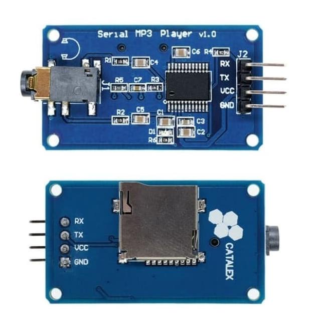 Jual MP3 Player UART Module Board MicroSD Headphone Jack YX6300 YX5300 ...