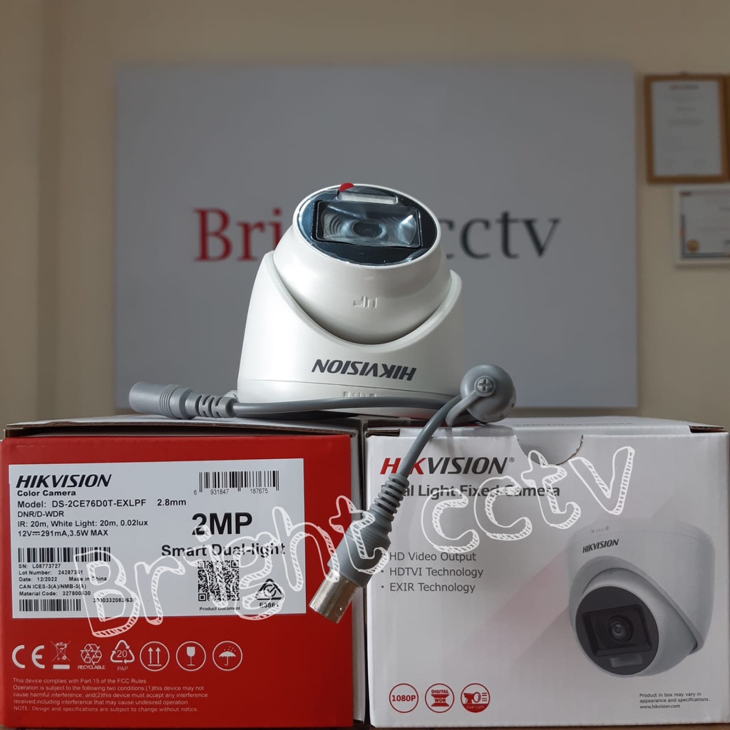 Jual Ds Ce D T Exlpf Hikvision Turbo Hd Mp Dual Light Fixed Turret Cam Shopee Indonesia