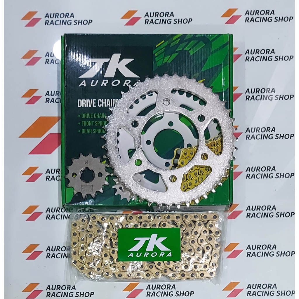 Jual TK AURORA GEAR SET VIXION NEW / NVL / NVA & RANTAI TK 428H GOLD