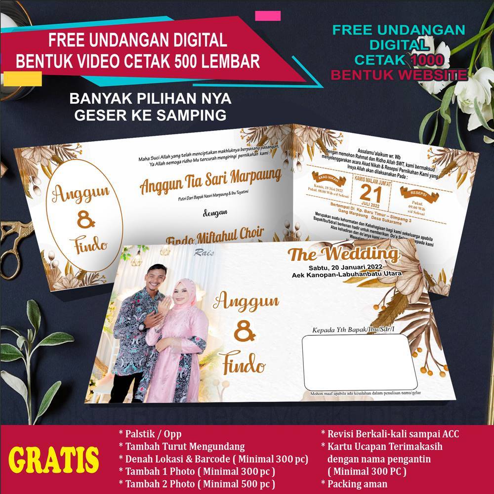 Jual undangan pernikahan / Undangan pernikahan aesthetic / Undangan