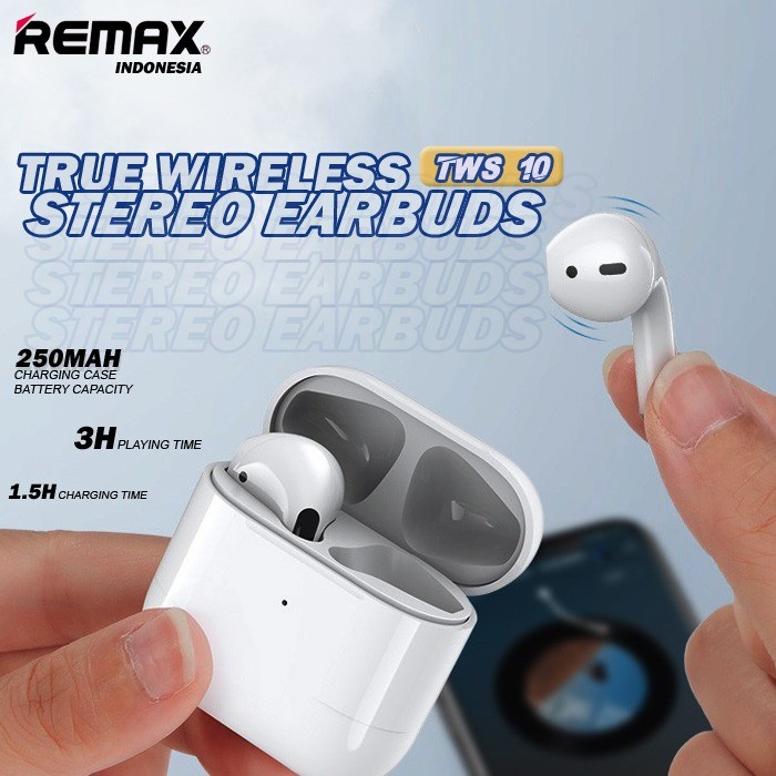 Jual REMAX TWS T10 True Wireless Stereo Music Earbuds Original | Shopee ...