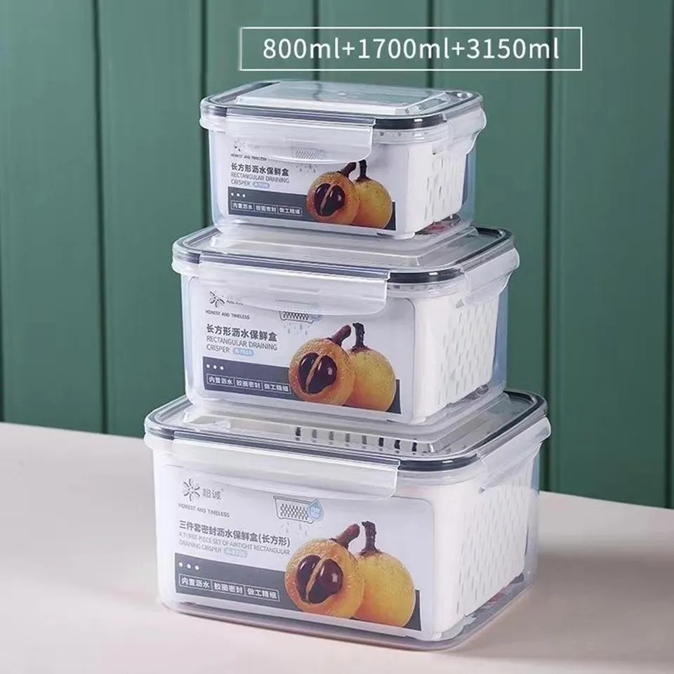Jual Wadah Set 3in1 Kotak Tempat Penyimpanan Buah dan Sayur Container 3 ...