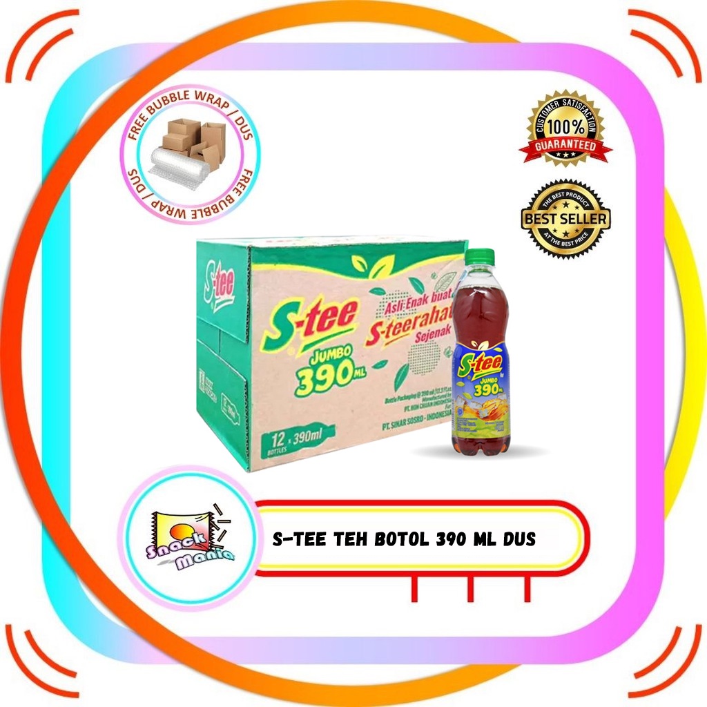 Jual S-tee Stee Teh Melati Botol Jumbo 390 ml x 12 pcs DUS Jasmine Tea ...