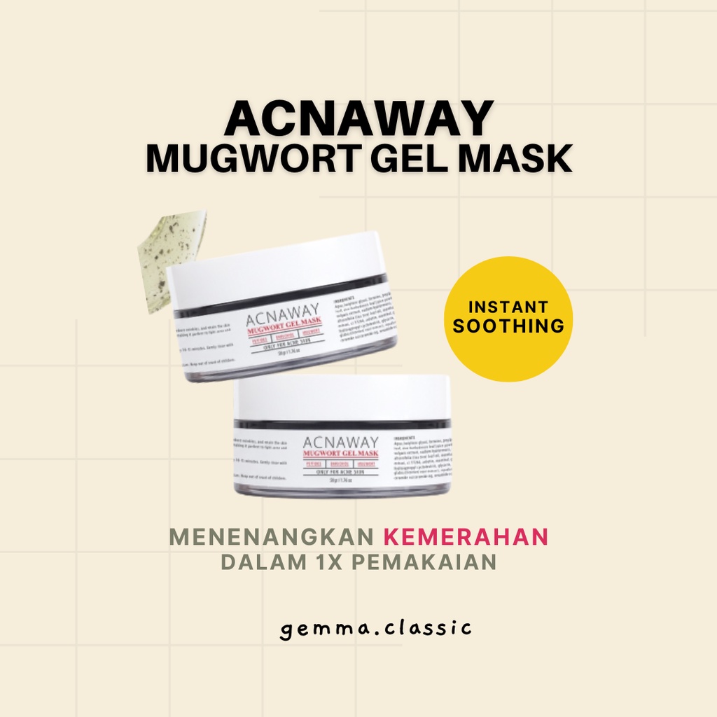 Jual Acnaway Mugwort Acne Gel Mask Masker Wash Off Jerawat Kemerahan