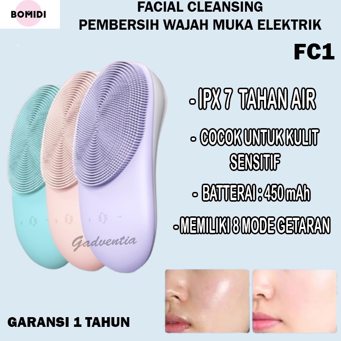 Jual Bomidi FC1 Electric Mini Facial Cleansing Brush 3 Mode IPX7 ...