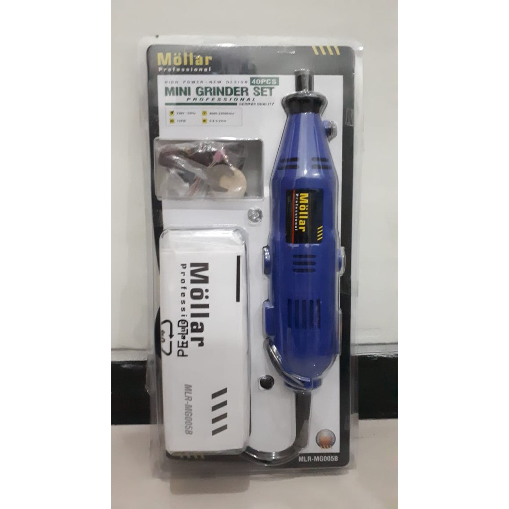 Jual MOLLAR Mini Die Grinder Set 40 Pcs Tuner Set Gerinda Bor Mini