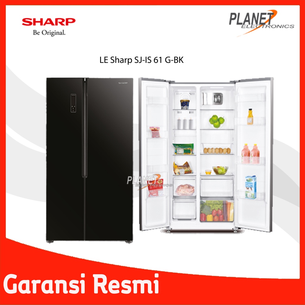 Jual Kulkas Sharp Side By Side SJ-IS 61 GA-BK | Shopee Indonesia