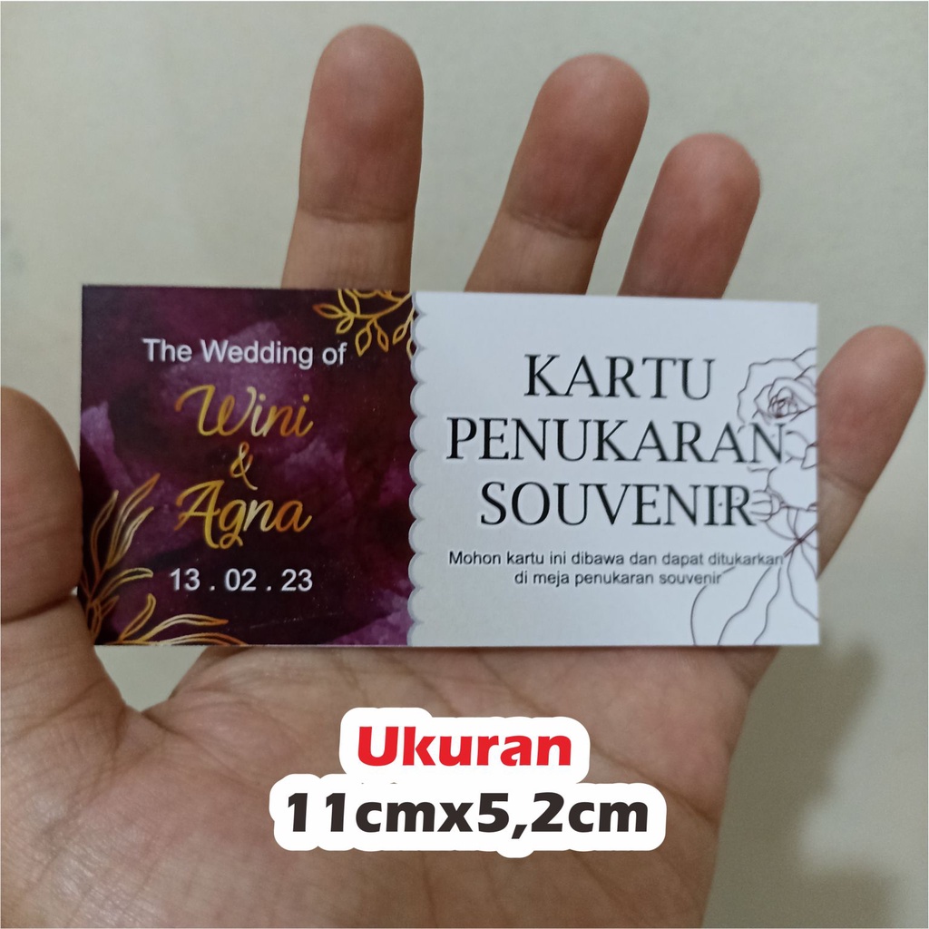 Jual Kupon Souvenir Kartu Penukaran Souvenir Pernikahan 013c Pl Shopee Indonesia