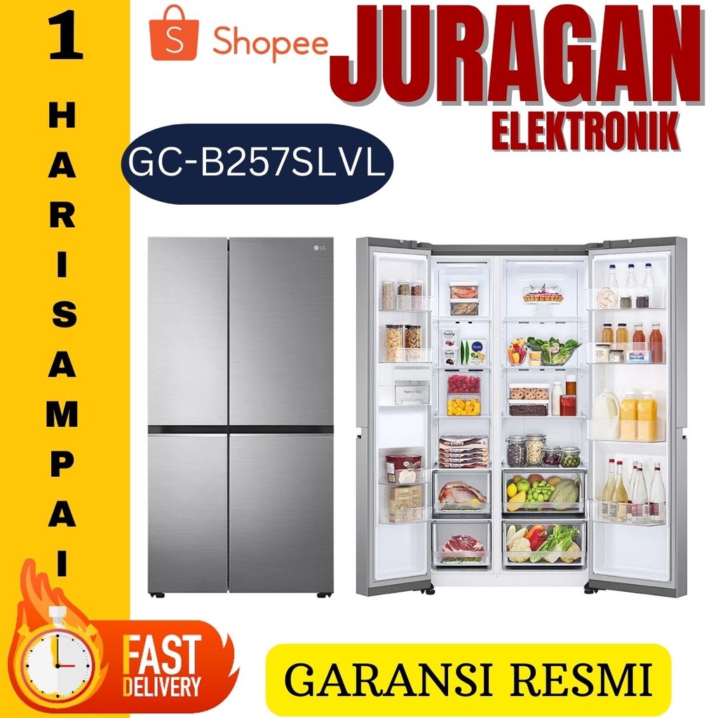 Jual LG GCB257SLVL Kulkas Side By Side 694 Liter Smart Diagnosis
