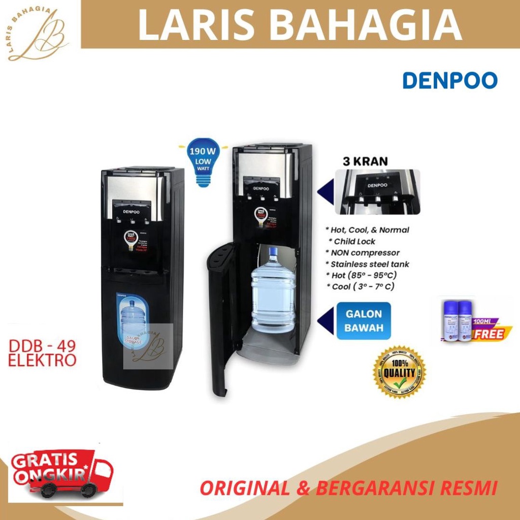 Jual Dispenser Galon Bawah Dispenser Bottom Loading DENPOO DDB 49 Shopee Indonesia