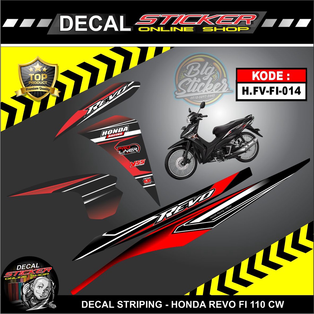 Jual STIKER STRIPING REVO FI INJEKSI DECAL PRINT STICKER HONDA RACING ...