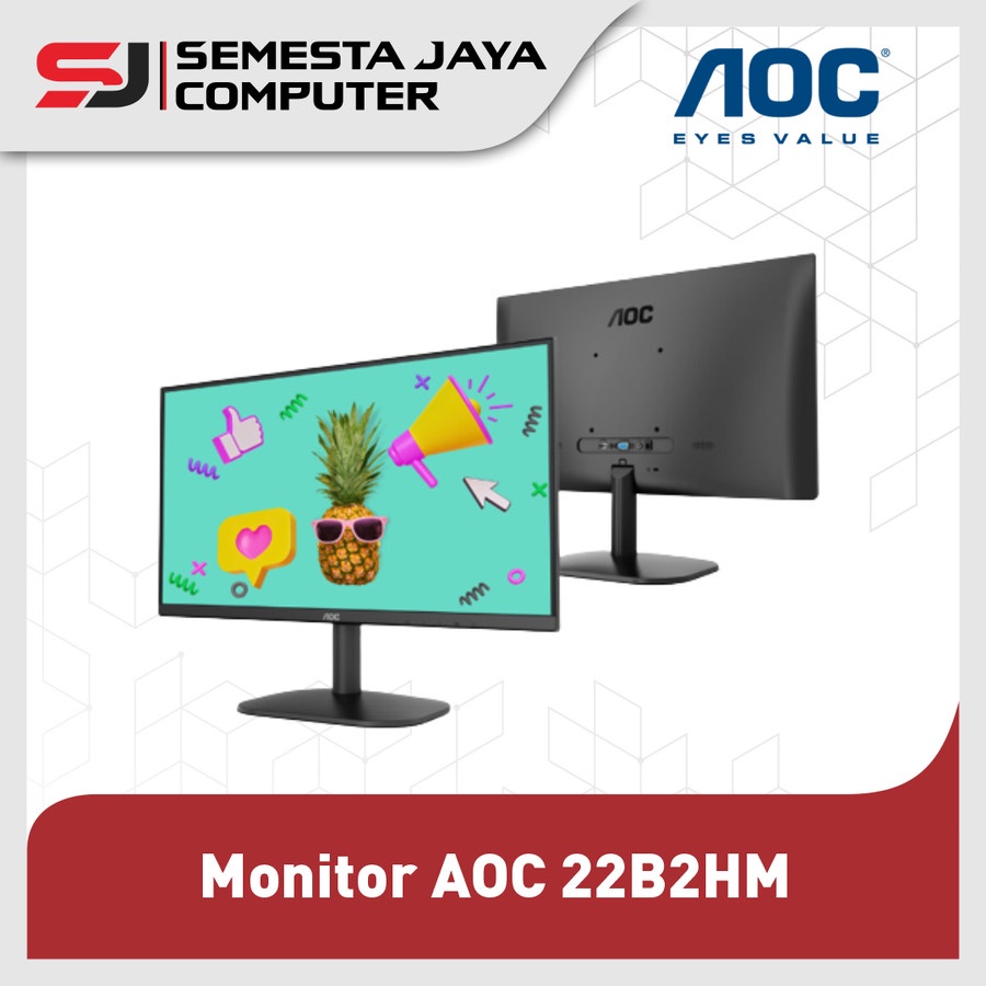 Jual Monitor Led Aoc 22b2hm 22 Inch 1920x1080 Vga Hdmi 75hz Shopee