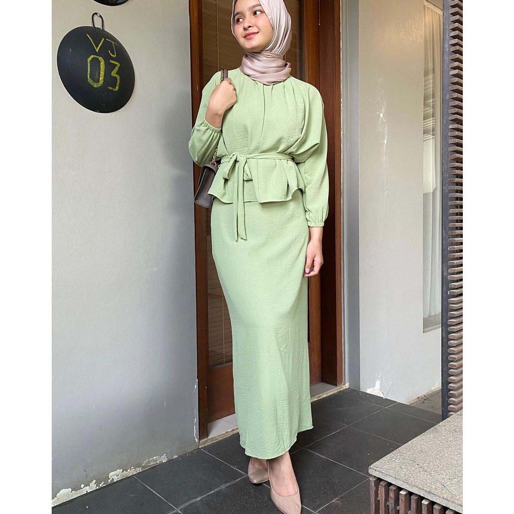 Jual EMMA ONE SET CRINKLE AIRFLOW | Dress Kondangan | Baju Kantoran ...