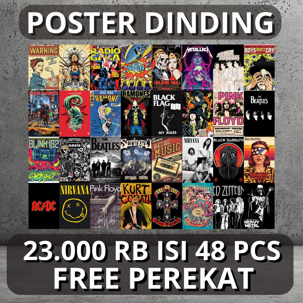 Jual [ISI 48PCS] Poster Dinding Casuall Dan Aesthetic Ukuran A6 + Free ...