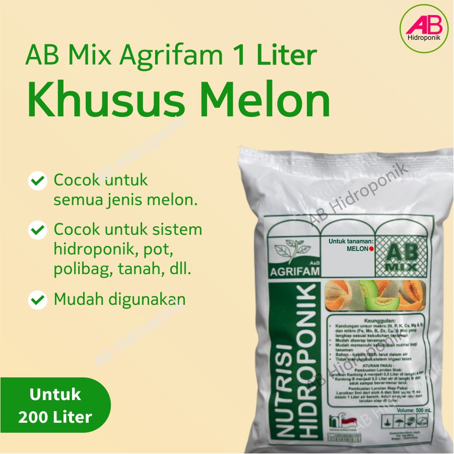 Jual Ab Mix Melon Agrifam Nutrisi Hidroponik Liter Shopee Indonesia