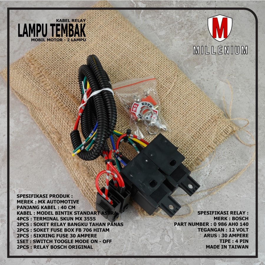 Jual Kabel Relay Set Lampu Foglamp Lampu Tembak Mobil Motor Dengan