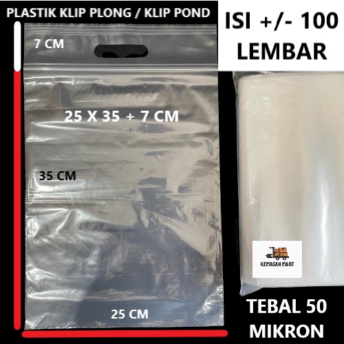 Jual Plastik Pe Klip Zipper Ziplock Plong Pond Bening Ukuran 25x35 7 Cm Shopee Indonesia 8737