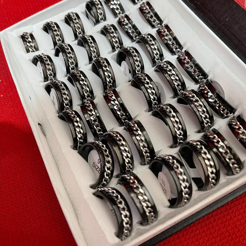 Jual CINCIN RANTAI TITANIUM GROSIR 1 BOX ISI 36 PCS UKURAN 6 SAMPAI 10 ...