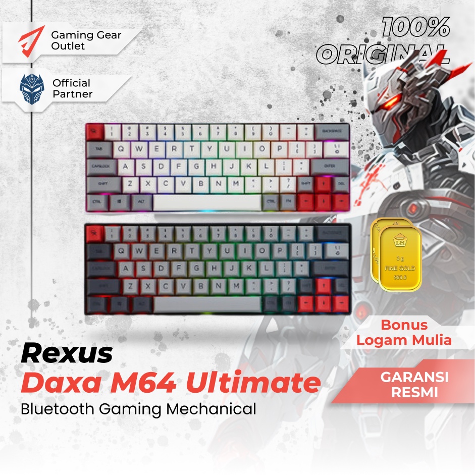 Jual [100% ORI] Rexus Daxa M64 Ultimate Keyboard Bluetooth Gaming ...