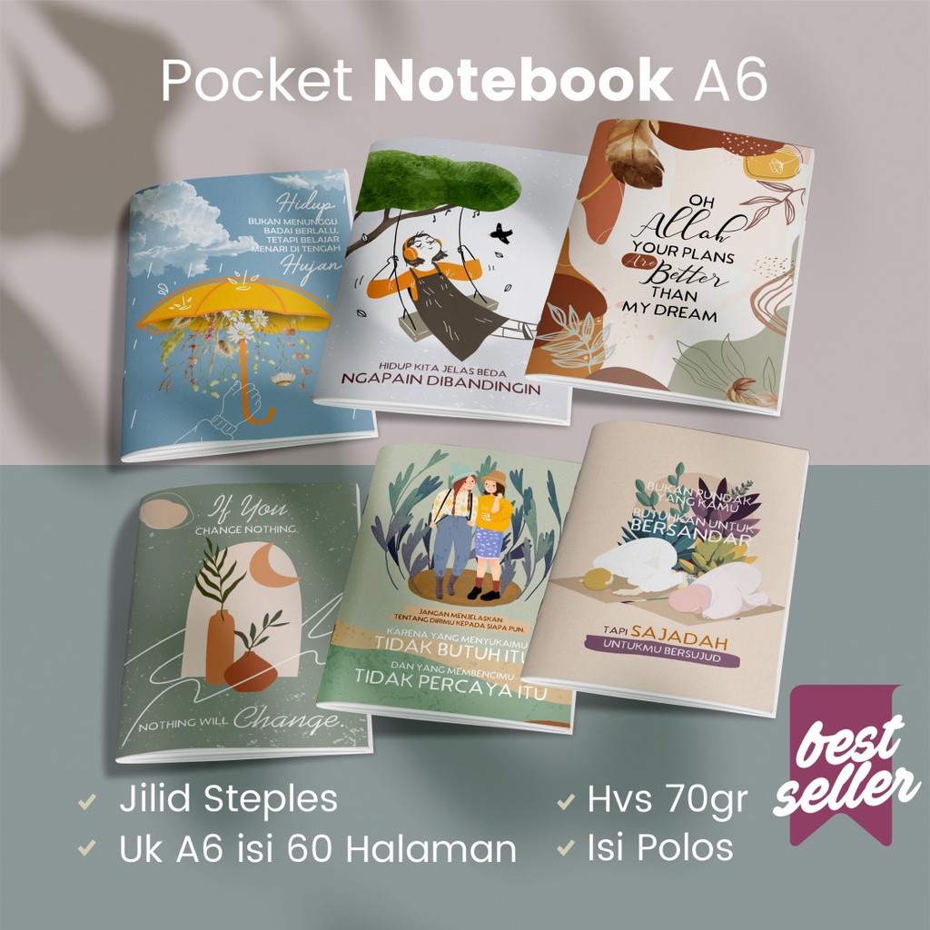 Jual Buku Tulis Memo A6 Buku Saku Mini Note Book A6 Buku Memo Polos