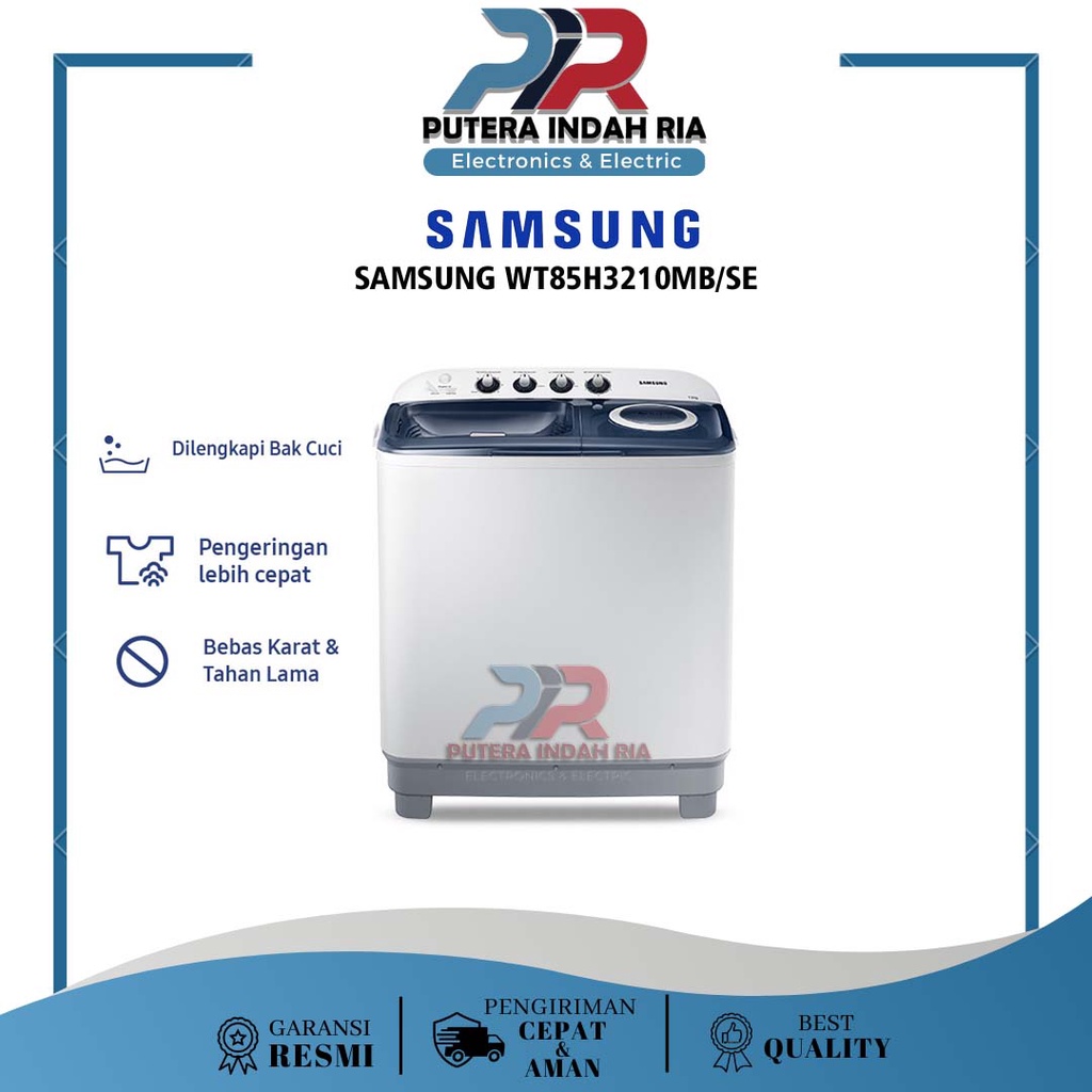 Jual Mesin Cuci SAMSUNG 2 Tabung Semi Auto 8,5Kg WT85H3210MB-SE BIRU ...