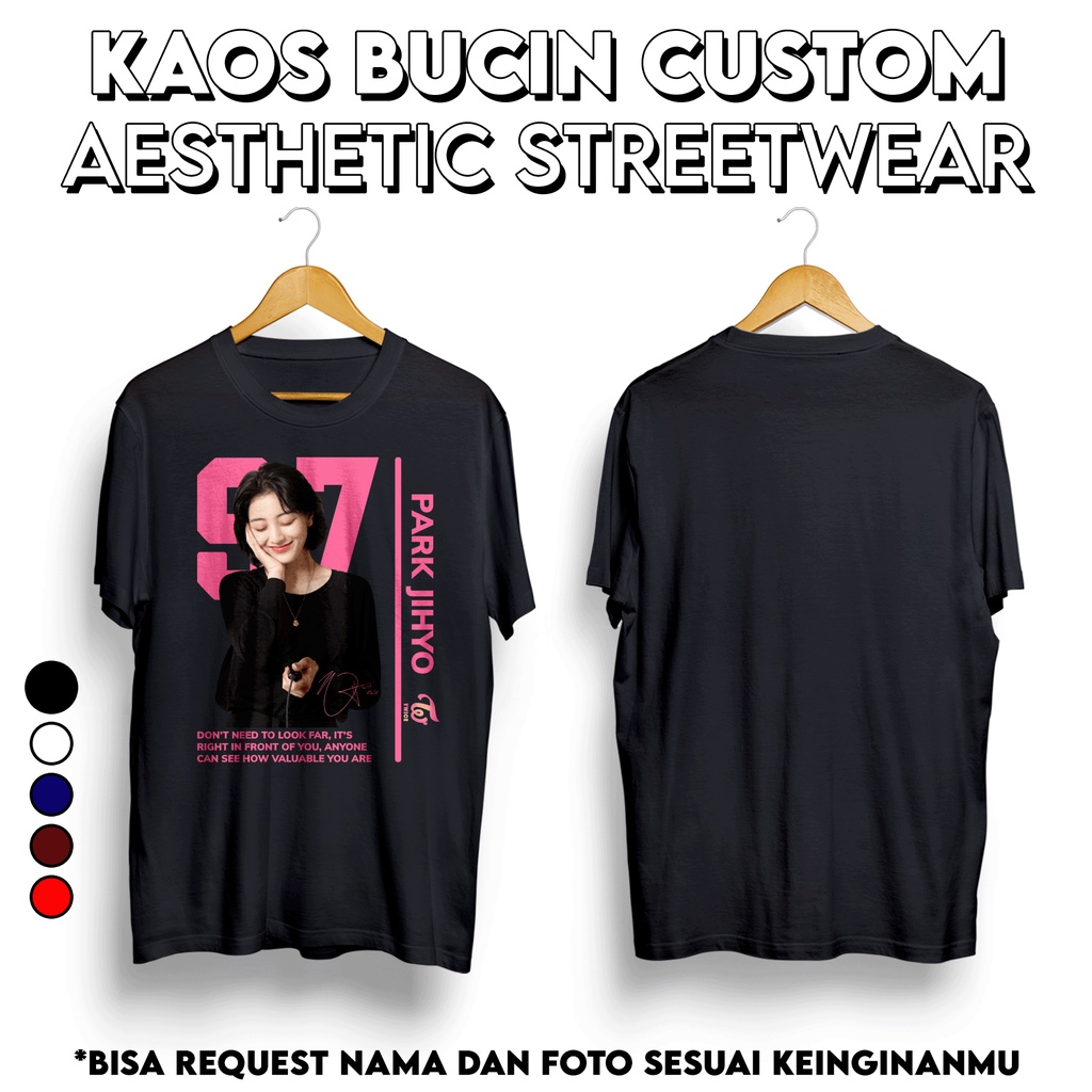 Jual Bisa Custom Kaos Jihyo Twice Atasan Bucin Streetwear Satuan Full Print A Couple Pacar