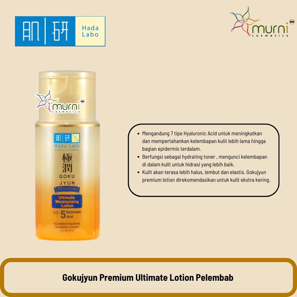 Jual HADA LABO LOTION SERIES 100ML GOKUJYUN LIGHT / MOIST LOTION