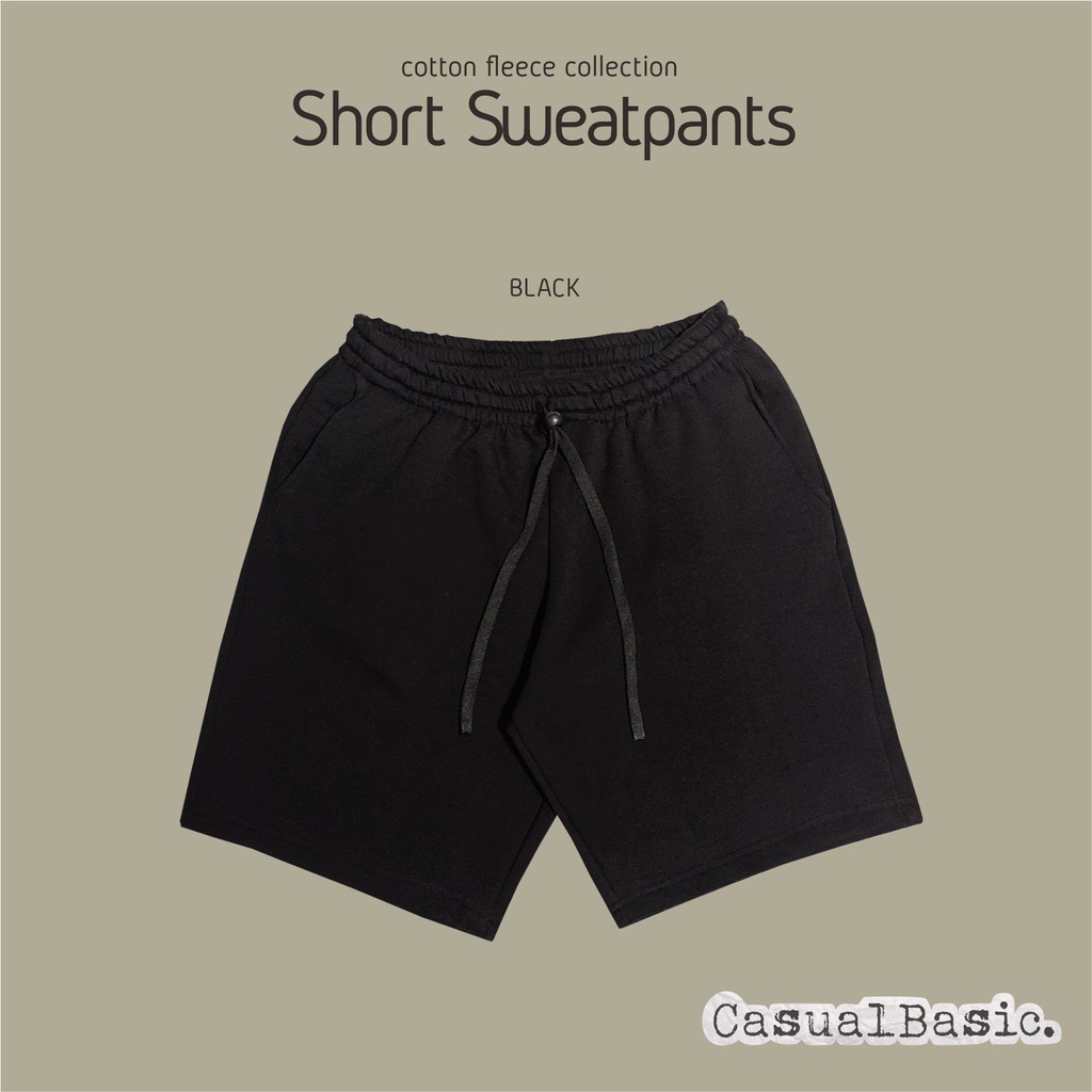 Jual CELANA PENDEK FLEECE COTTON BASIC SHORTPANTS SWEATPANTS