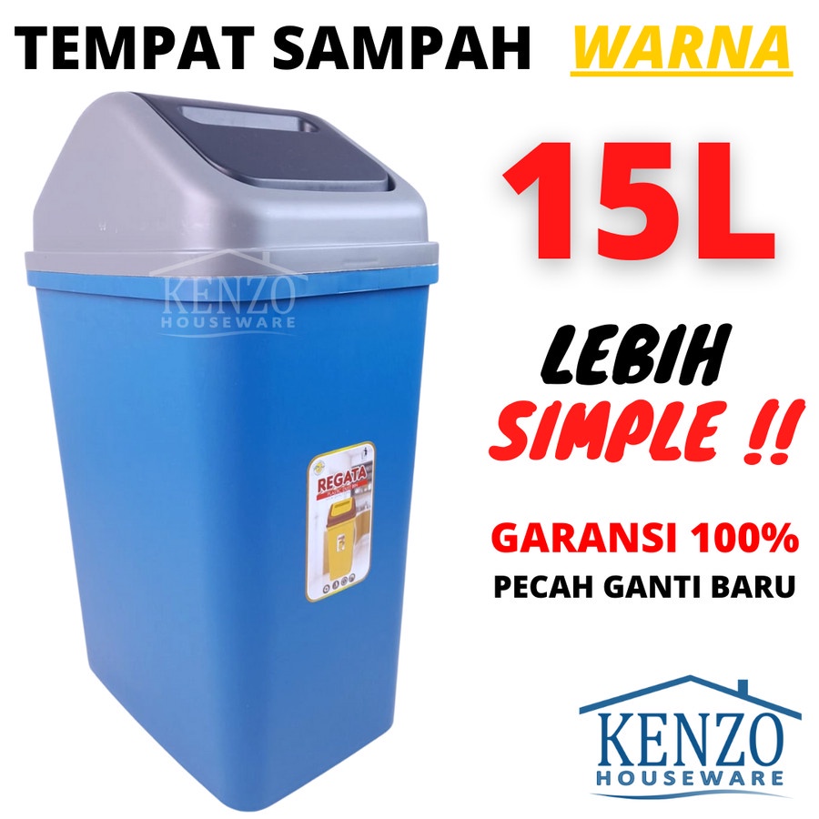 Jual Tempat Sampah Warna 15 Liter Tutup Goyang Tempat Kotak Sampah 15 L Tabitha Shopee Indonesia 7362