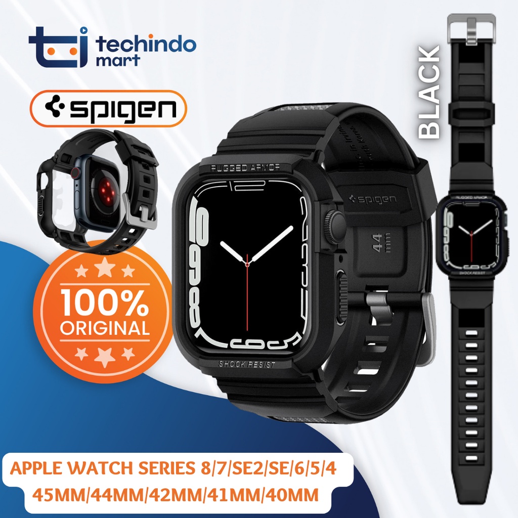 Case Apple Watch Series SE 45mm 44mm  42mm 41mm 40mm Spigen Rugged Armor PRO Band Strap