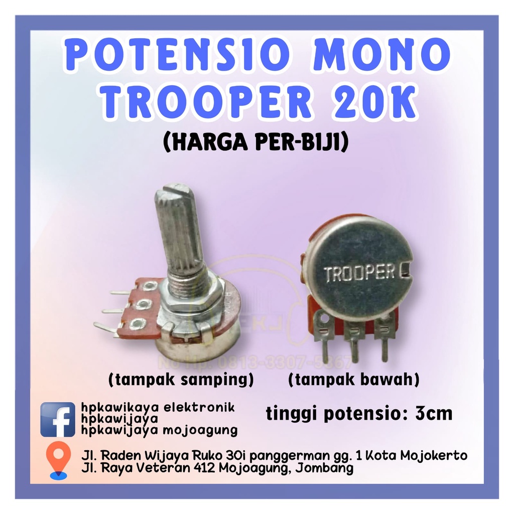 Jual Potensio Mono Trooper K K K K Potensio Meter Mono Trooper