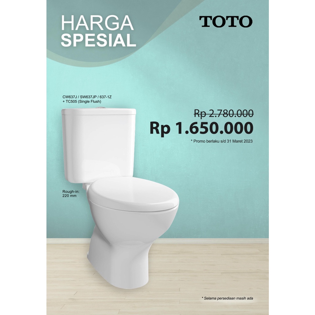 Jual Closet TOTO CW637J Putih (single Flush) | Shopee Indonesia