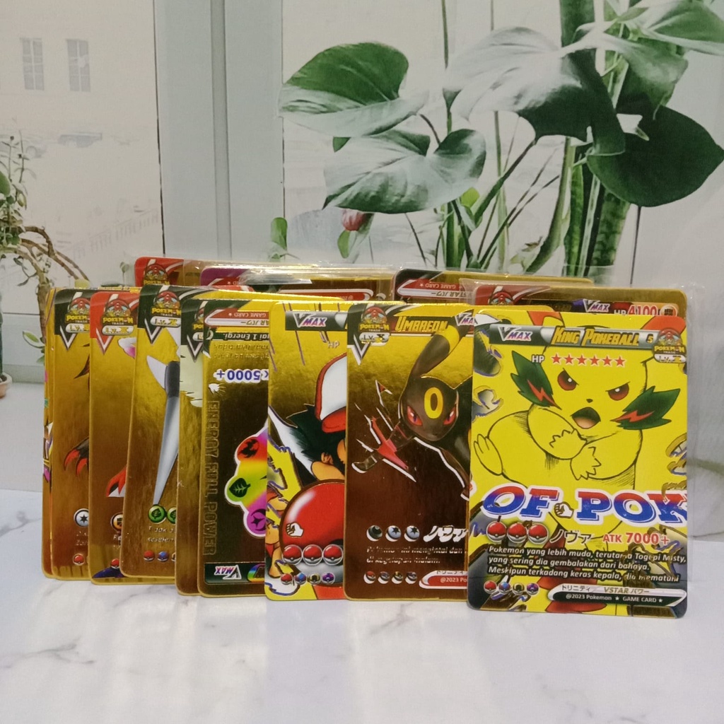 Jual 1 Pack Mainan Kartu Pokemon Gold Isi 20 Lembar - Mainan Kartu ...